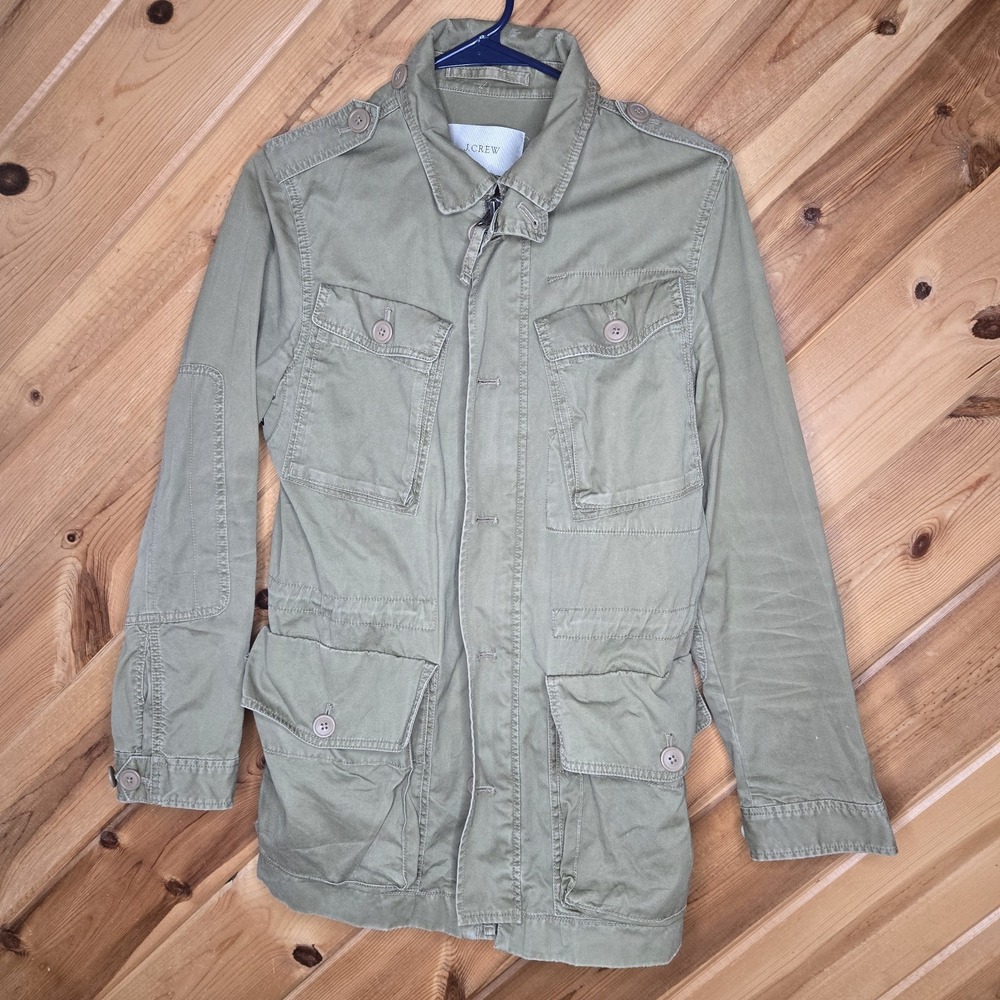 J Crew Women's Sz Small Boyfriend Fatigue Green Military Jacket